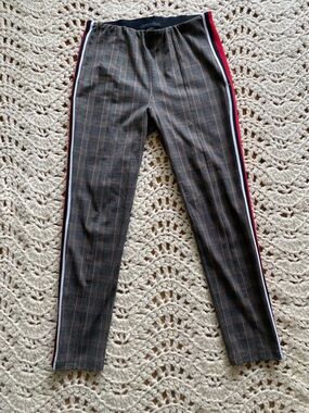 Sanctuary Plaid Pants with Vertical Pinstripes